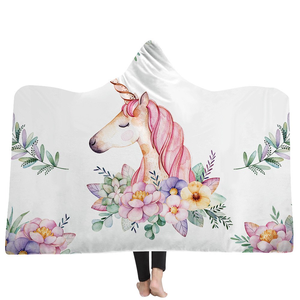 Hooded Blanket Unicorn-Themed Warmer